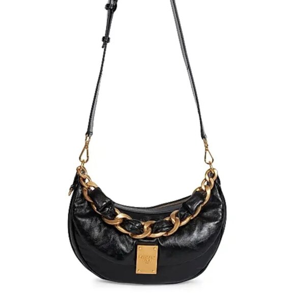 Balmain 1945 Crinkled leather Half Moon Hobo - Picture 1 of 13
